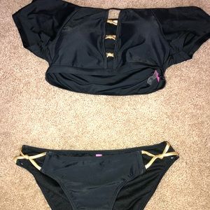 Black off the shoulder bathing suit